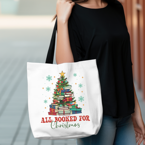 All Booked for Christmas - Book Lover's Holiday Tote Bag