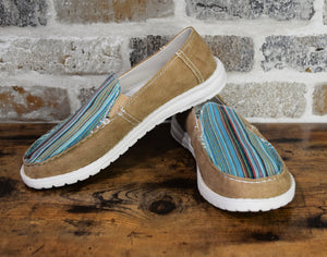 Very G Gypsy Jazz Tan Turquoise Bronco Slip-On