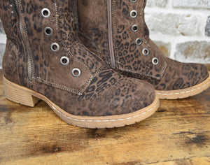Very G Taupe Leopard Whitley Boots