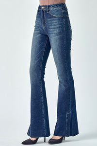 Risen Flare With Side Slit Mid-Rise Jeans Style 1432