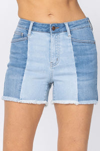 Judy Blue Contrast Panel Shorts Style 150016