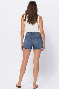 Judy Blue Printed Pocket Lining High Rise Cut Off Shorts Style 150135