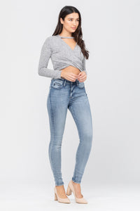 Judy Blue High Rise Heavy Handsand Skinny Jeans Style 82190
