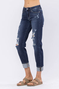 Judy Blue Jeans Bleach Splash Destroyed Boyfriend Style 82198