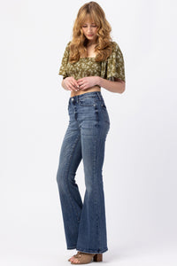 Judy Blue Contrast Trouser Flare High Waist Jeans Style 82288