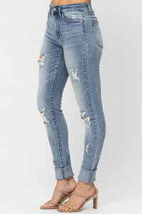 Judy Blue High Waist Heavily Destroyed Tall Skinny Jeans Style 82406
