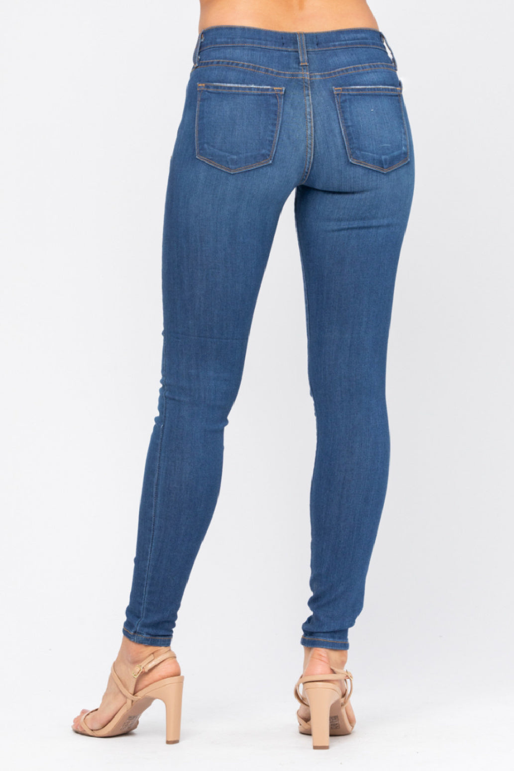 Judy Blue Handsand Medium Wash Rayon Skinny Jeans Style 8390