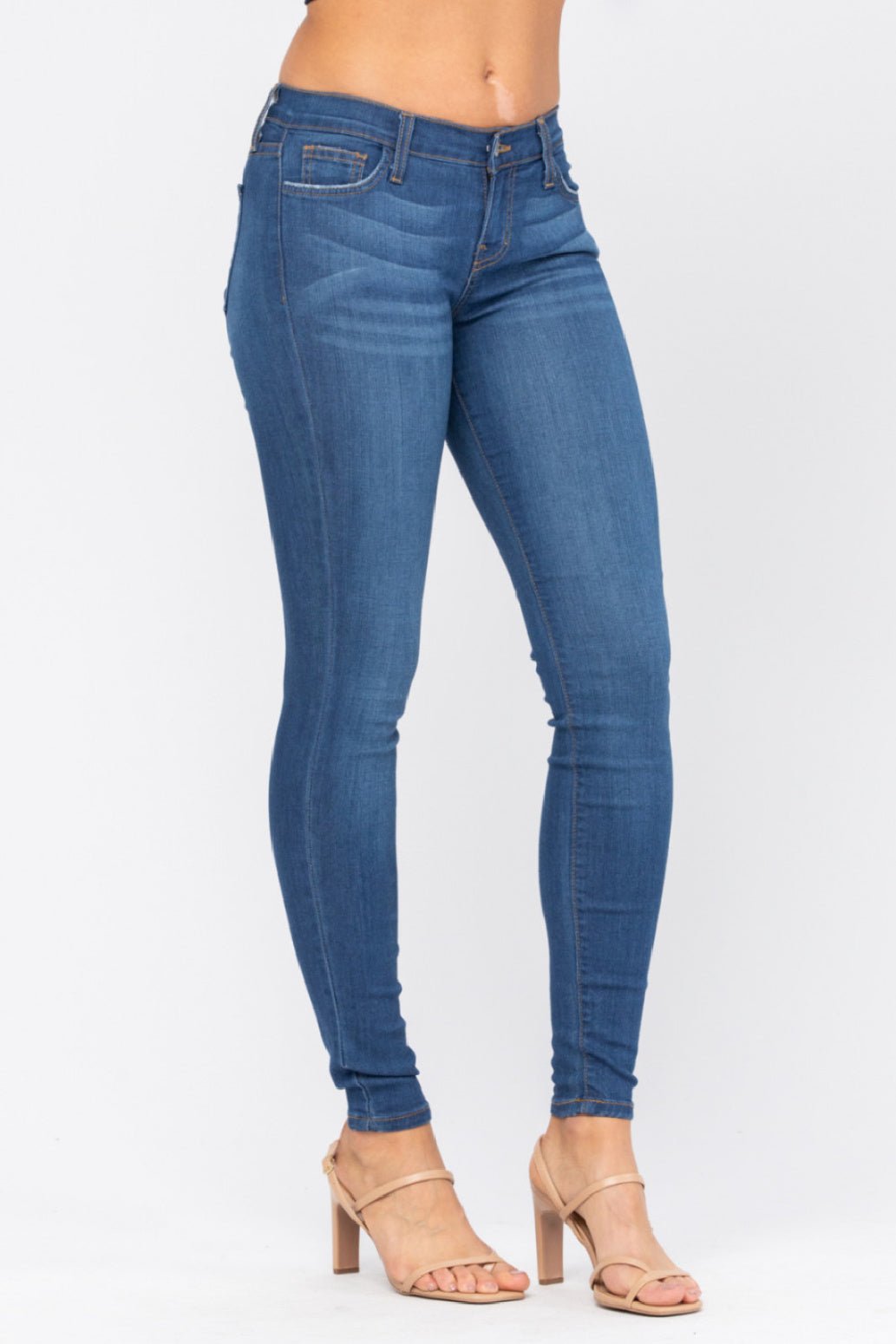 Judy Blue Handsand Medium Wash Rayon Skinny Jeans Style 8390