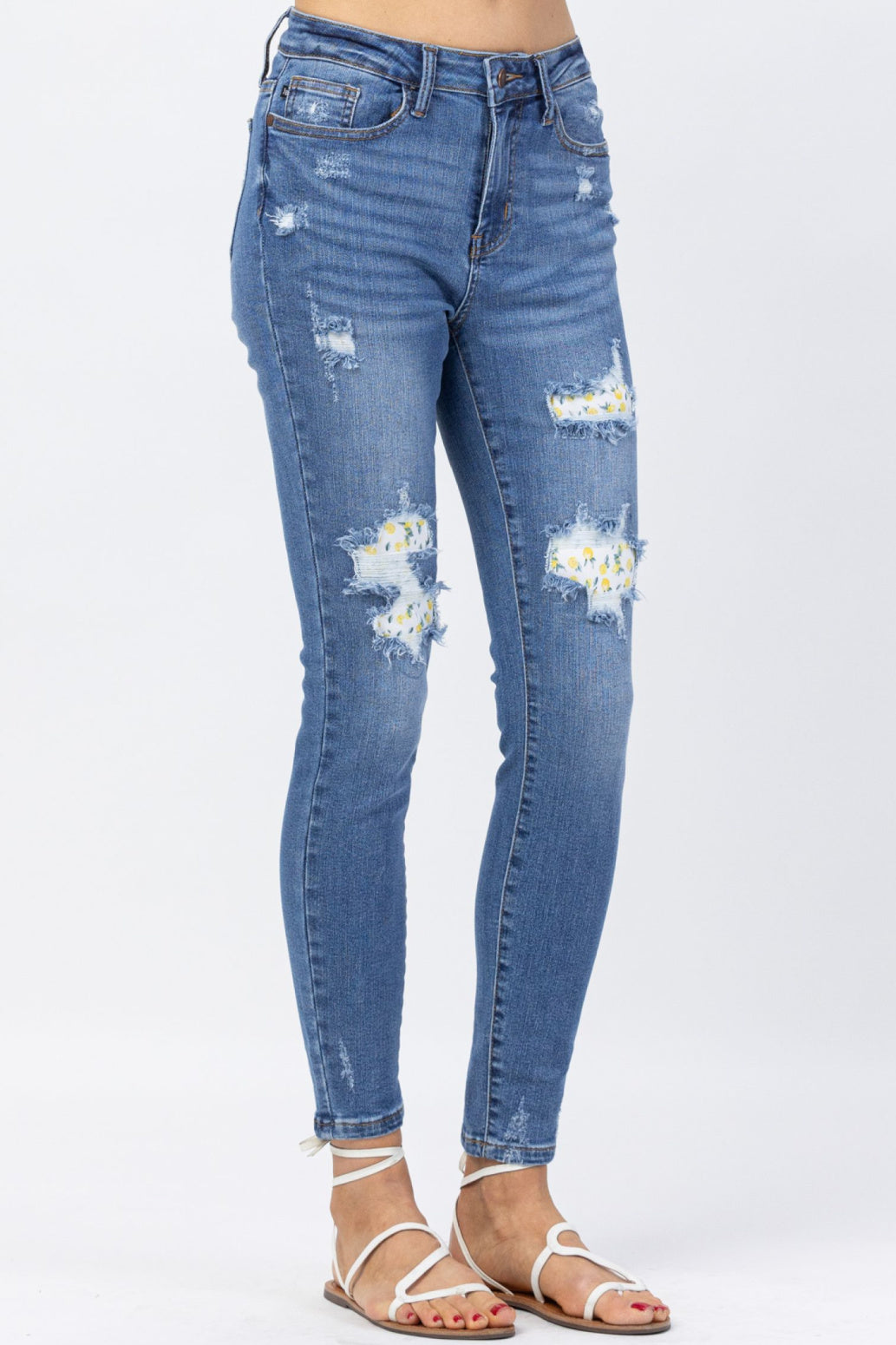 Judy Blue Lemon Patch High Waist Skinny Jeans Style 88233