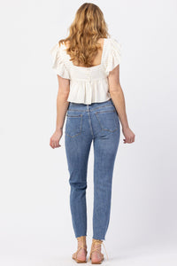 Judy Blue Sunflower Embroidered High Rise Relaxed Fit Jeans Style 88257