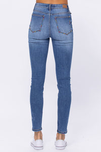 Judy Blue Multicolor Embroidery Pocket High Waist Skinny Jeans
