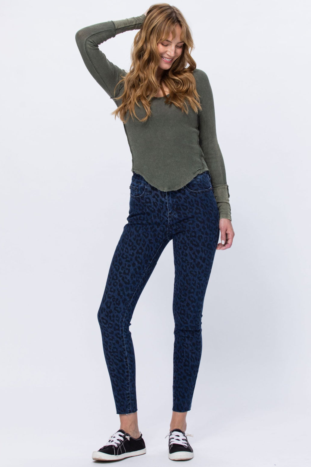 Judy Blue Savannah Cheetah Print Mid-Rise Skinny Jeans