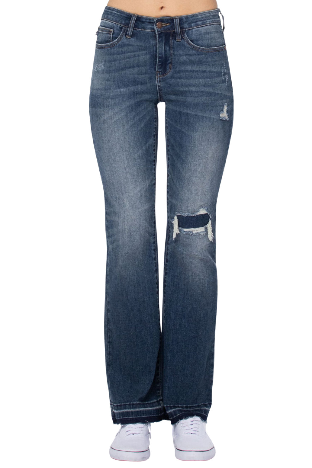 Judy Blue Denim Patch Slim Fit Boot Cut Jeans JB88314