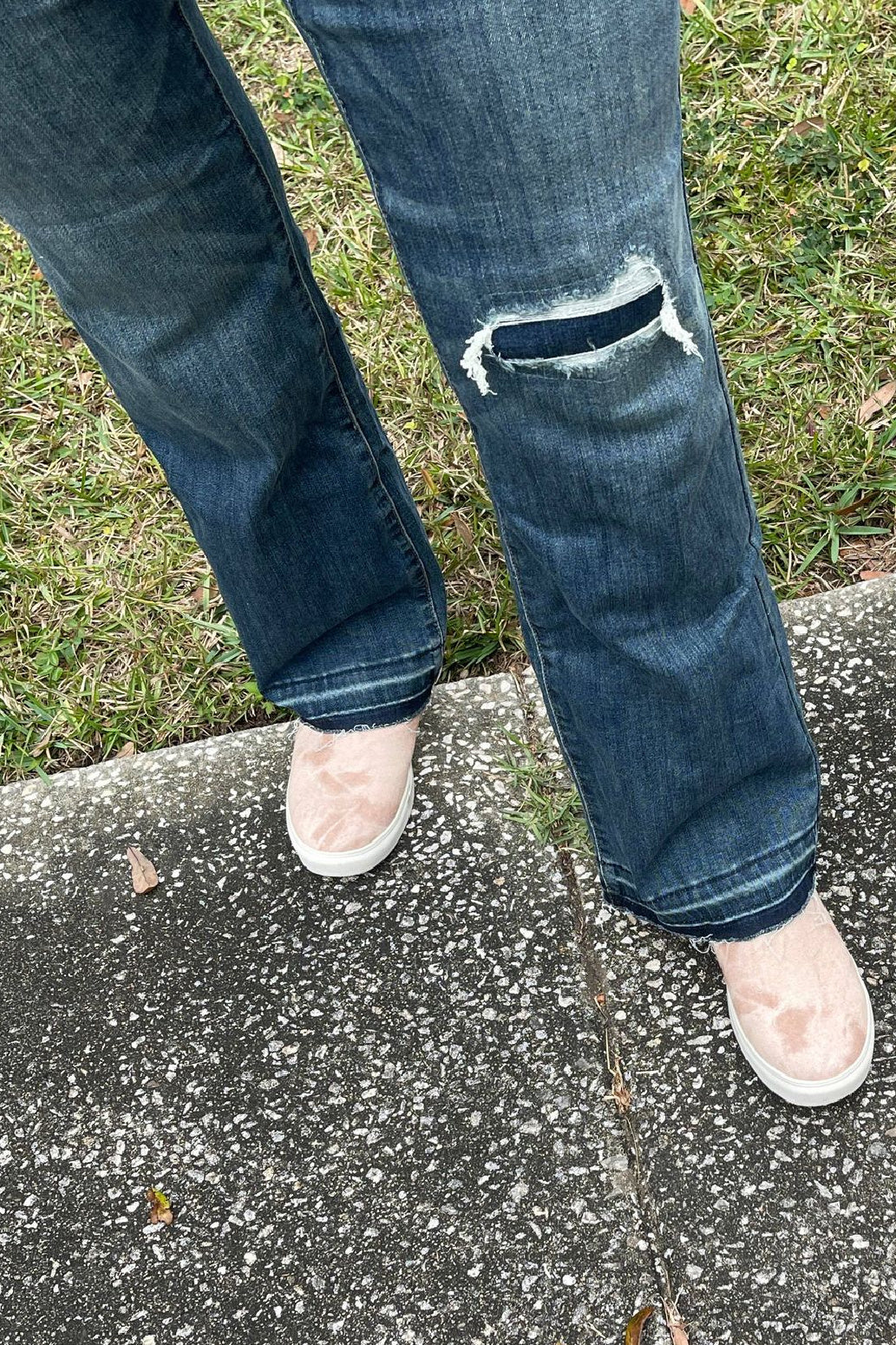Judy Blue Denim Patch Slim Fit Boot Cut Jeans