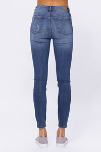 Judy Blue Buffalo Plaid Patch Skinny Jeans