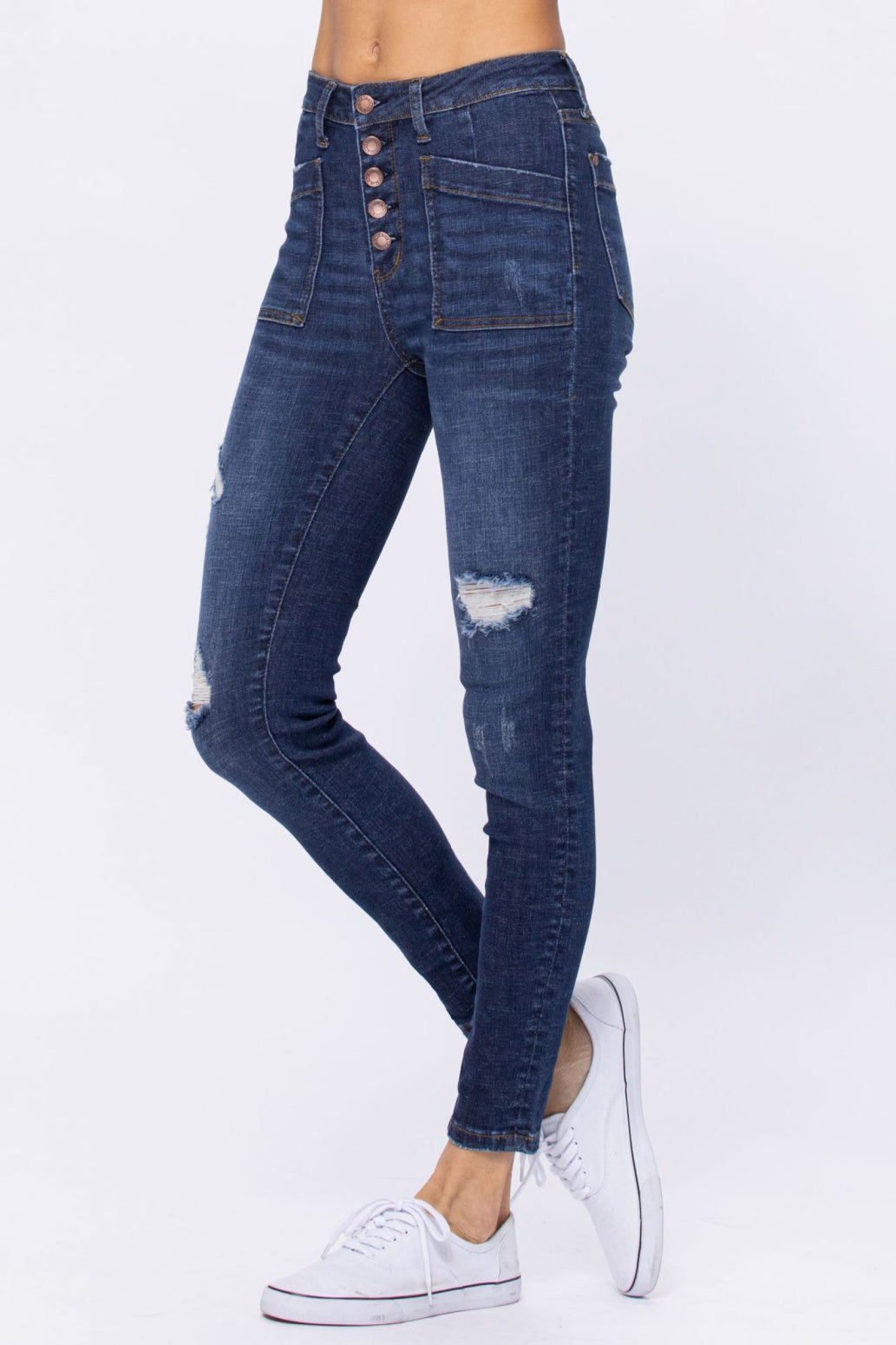 Judy Blue Cargo Patch High Rise Skinny Jeans Style 88324