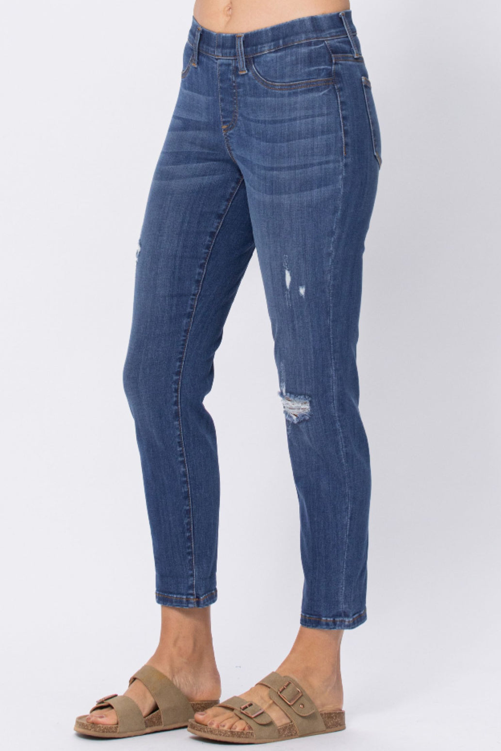 Judy Blue Pull-On Destroyed Boyfriend Jeggings Style 88369