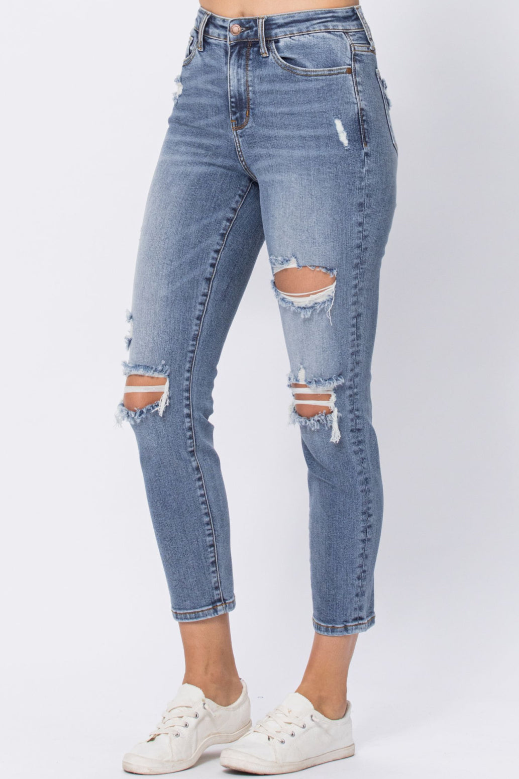 Judy Blue Destroyed High Rise Slim Fit Jeans Style 88372