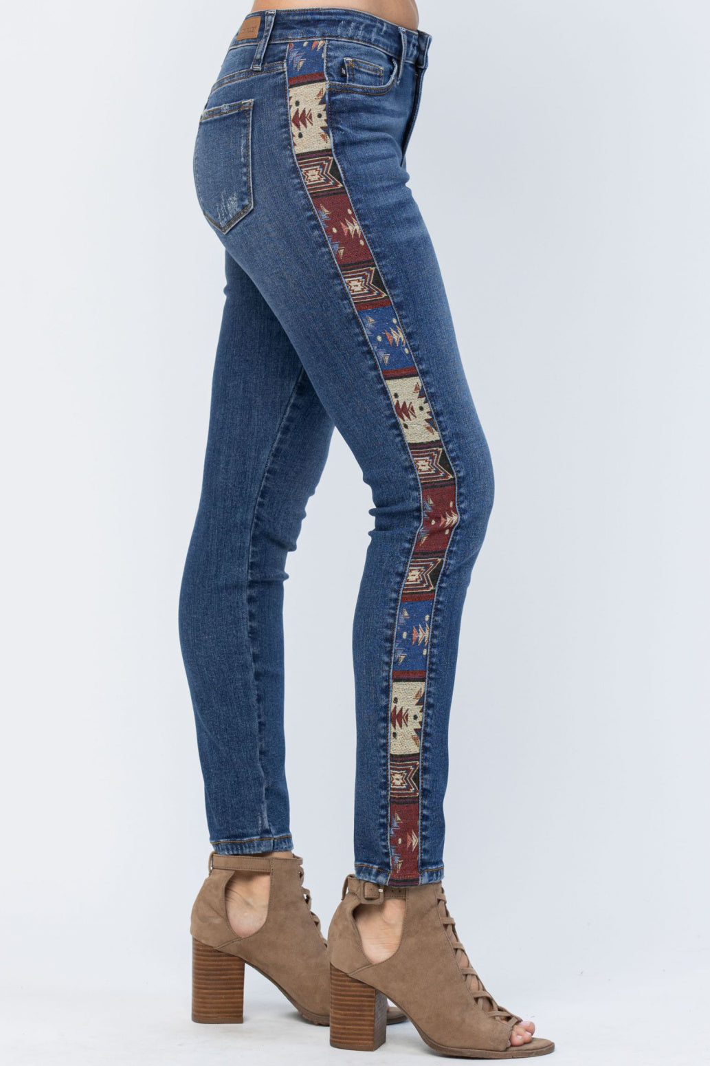 Judy Blue Western Print Mid-Rise Relaxed Fit Jeans Style 88492