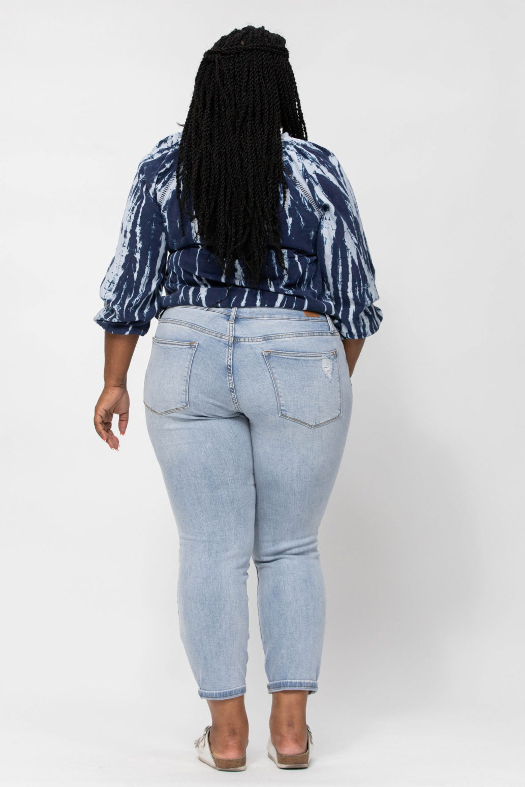 Judy Blue Destroyed Mid Rise Boyfriend Jeans Style 8878
