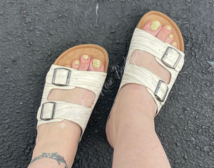 Corkys Beach Babe White Metallic Sandals