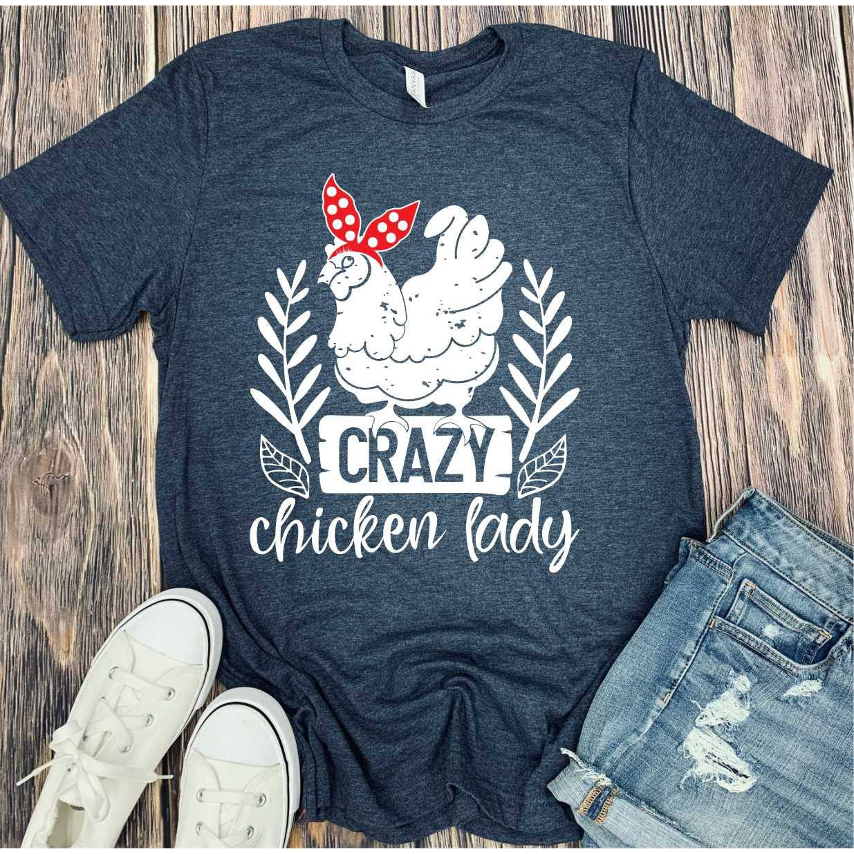 CRAZY CHICKEN LADY GRAPHIC TEE