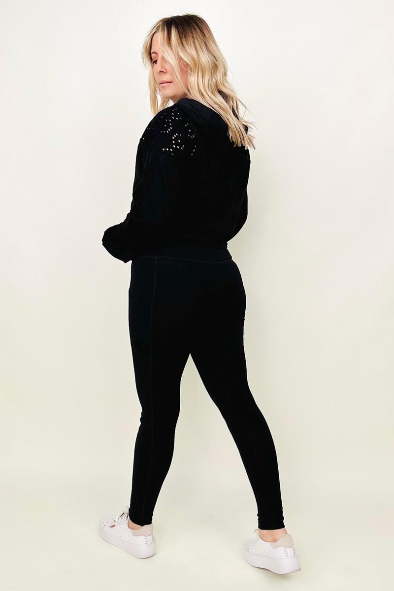 Cotton Wide Waistband Pocket Leggings