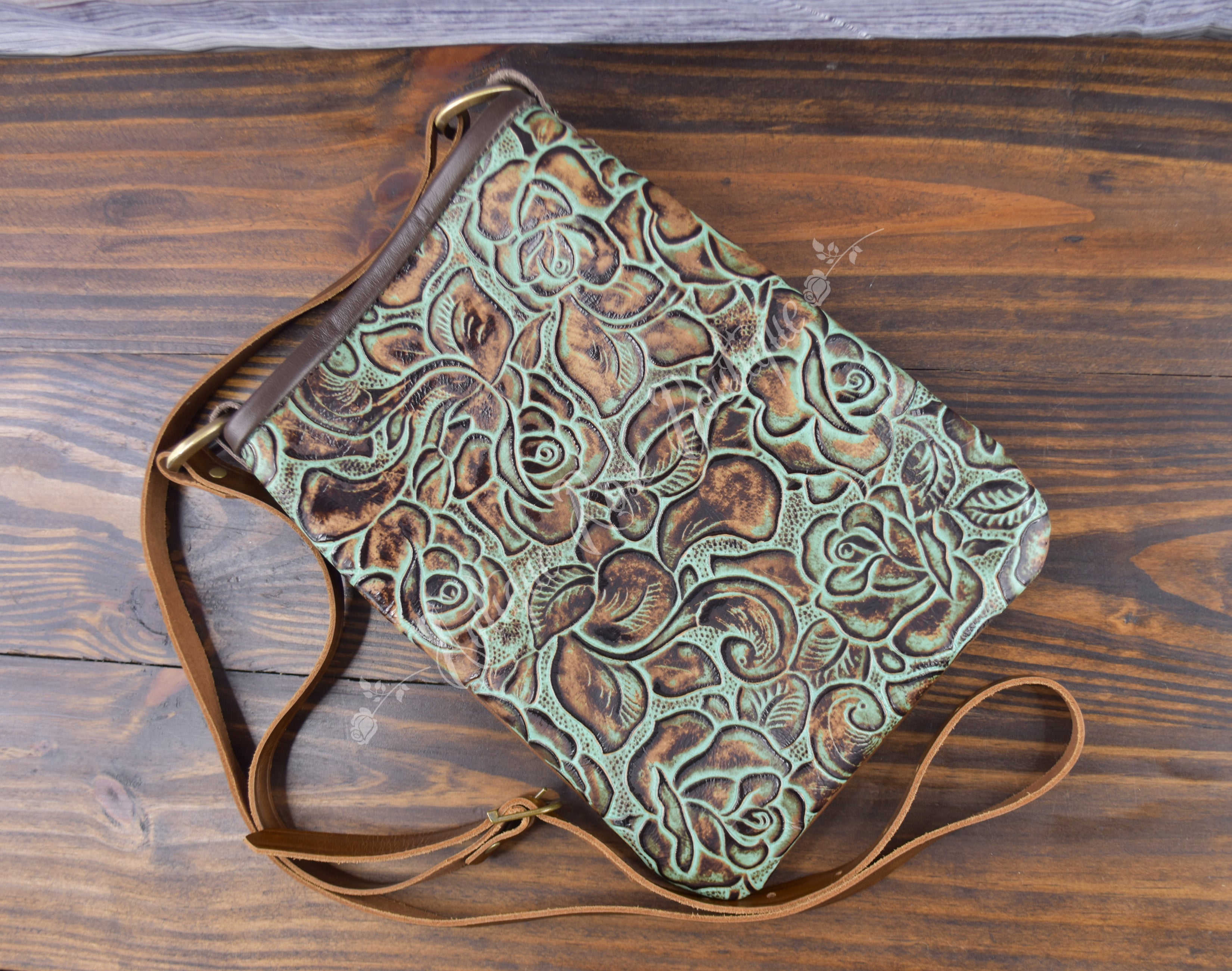 Turquoise Leather Small Handbag