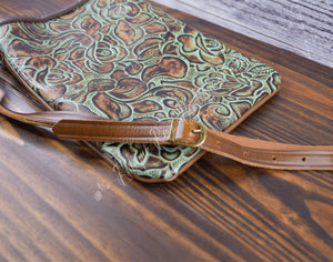 Turquoise Leather Small Handbag