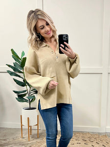Oversized Cozy Lounge Sweater In Champagne