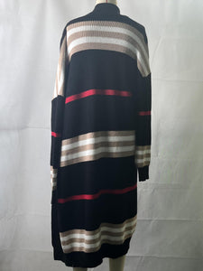 "The Burbs" Oversized Striped Knit Duster Cardigan