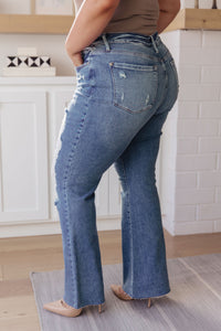 Judy Blue High Rise Heavy Destroy Flare Jeans