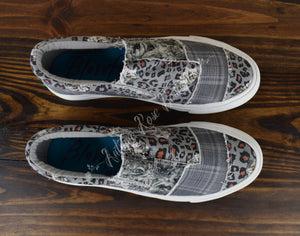 Blowfish Malibu's Maddox Gray Floral & Animal Print Fashion Sneaker