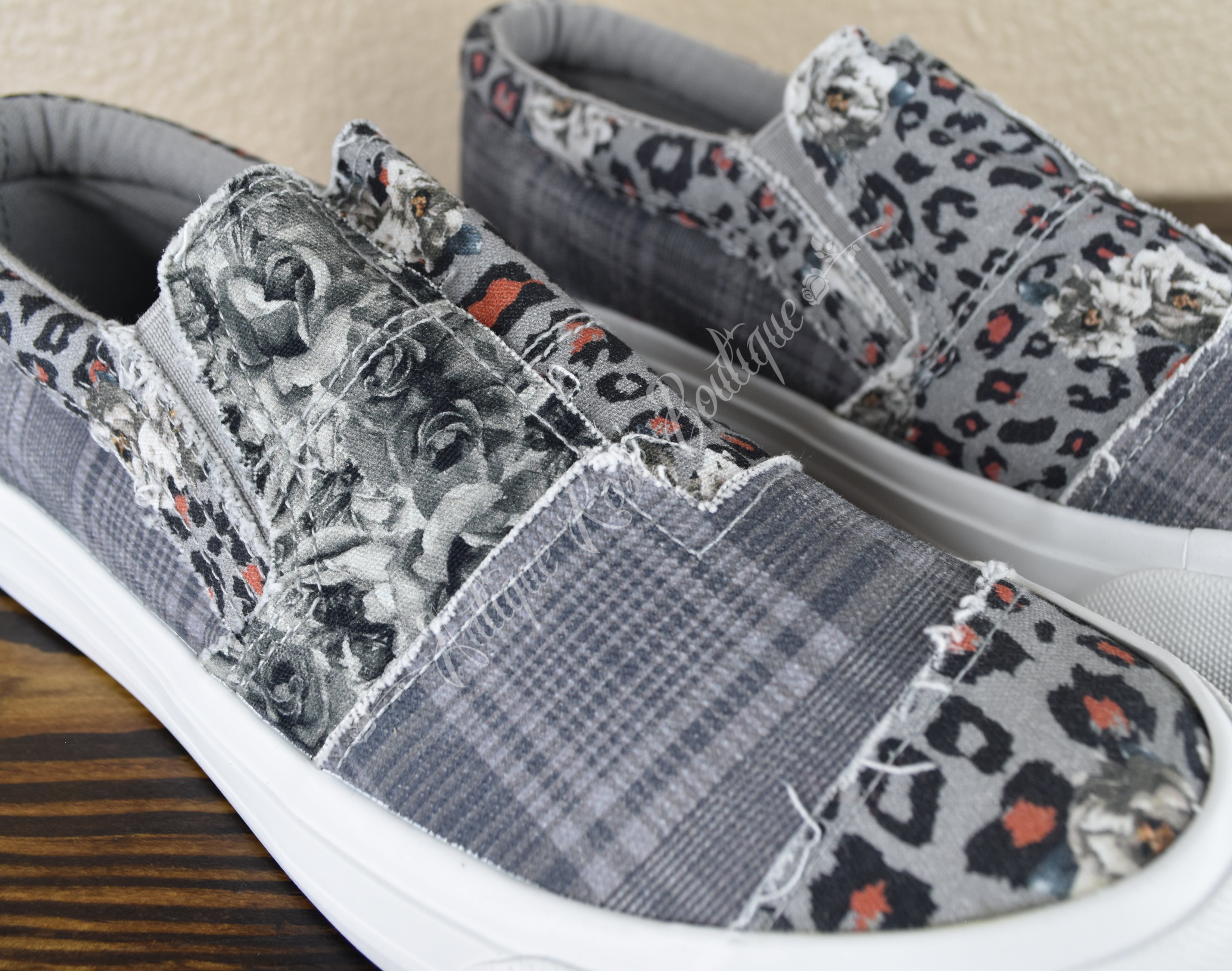 Blowfish Malibu's Maddox Gray Floral & Animal Print Fashion Sneaker