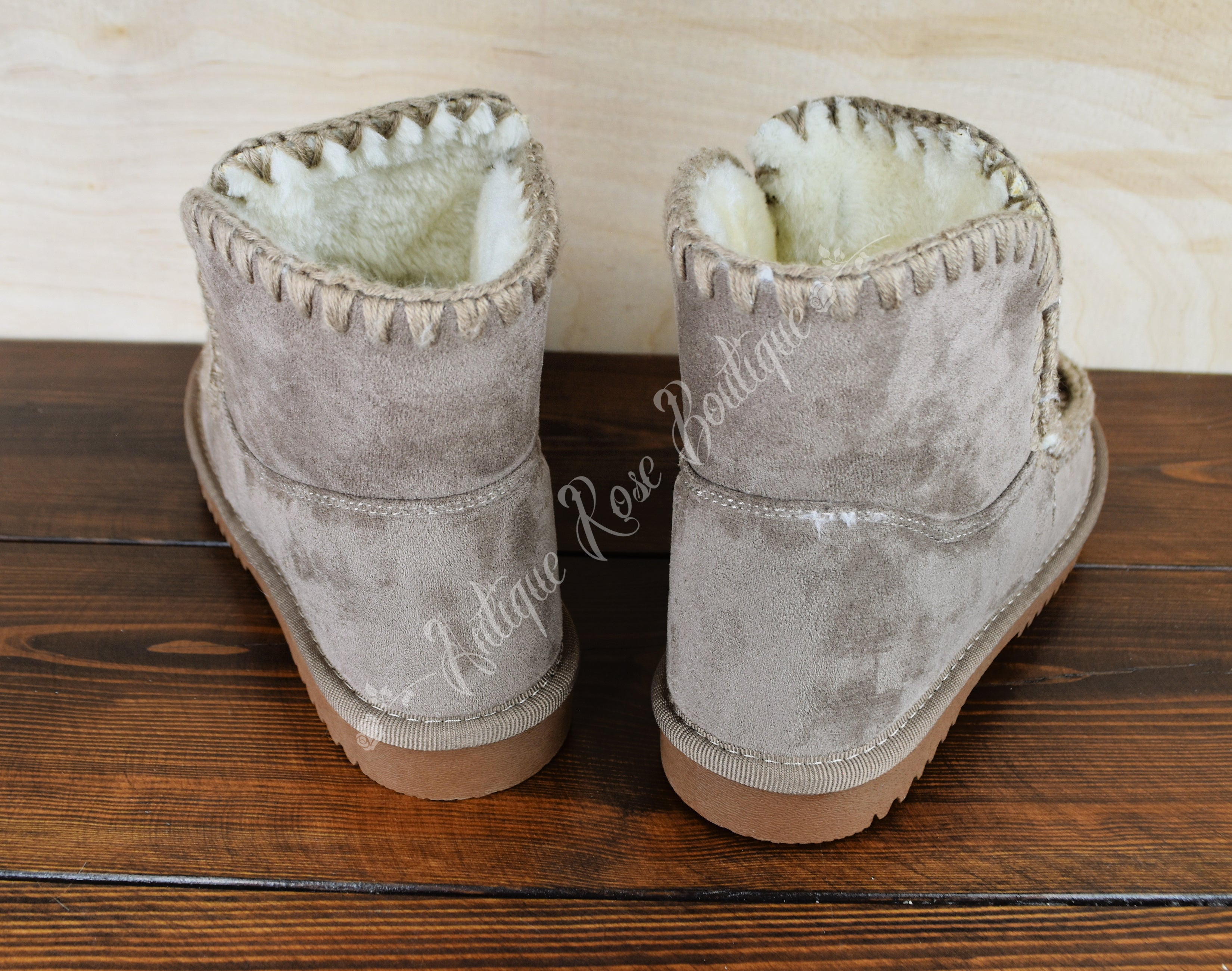 Very G Taupe Fur Lined Marvi Bootie