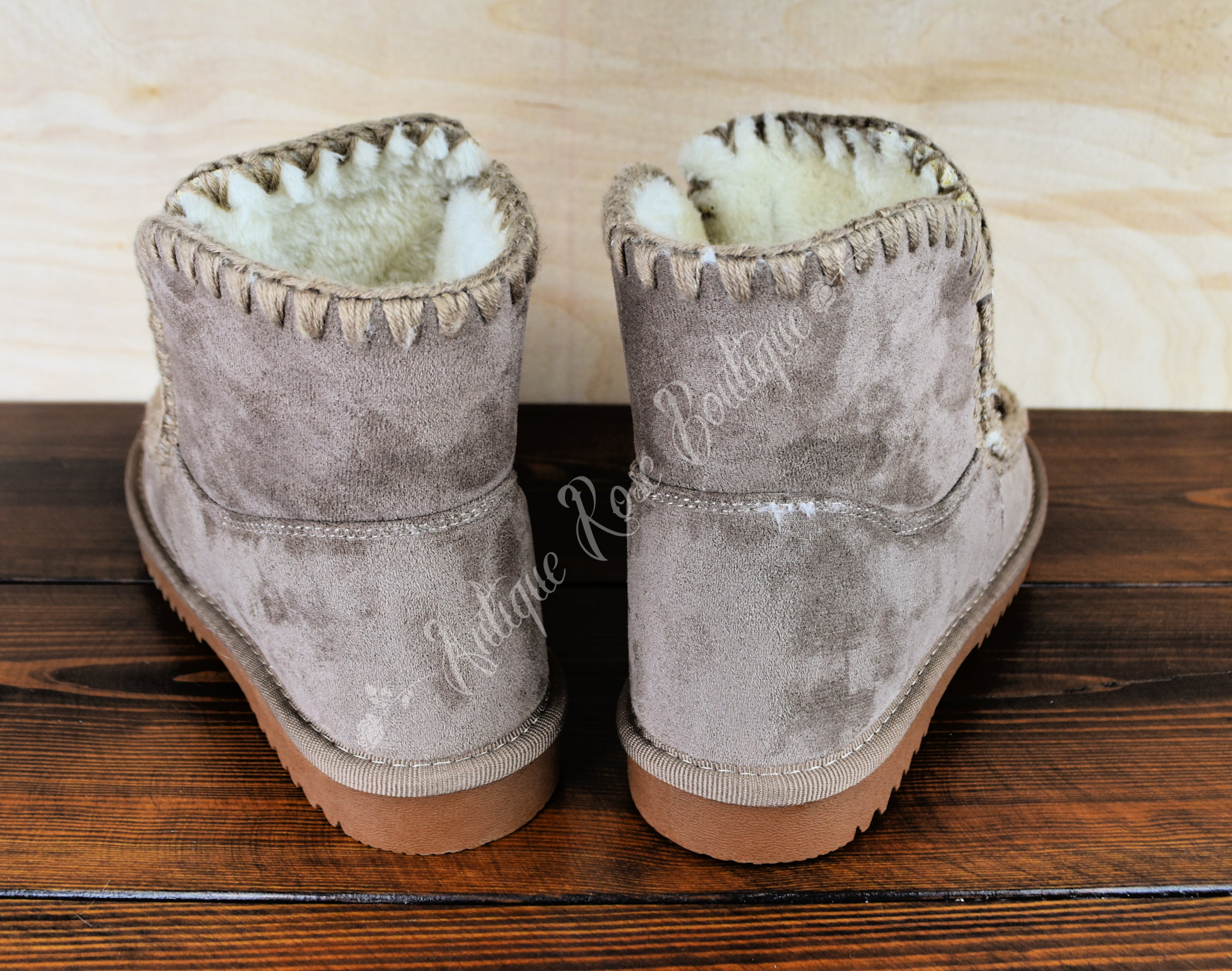 Very G Taupe Fur Lined Marvi Bootie
