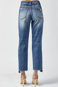 Risen Straight Leg High Rise Jeans Style 5083