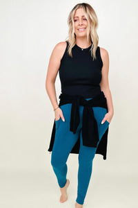 Cotton Wide Waistband Pocket Leggings