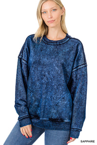 French Terry Sapphire Mineral Wash Sweatshirt