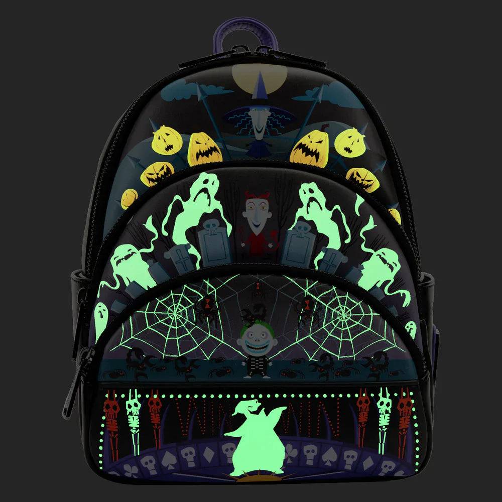 The Nightmare Before Christmas Glow Triple Pocket Mini Backpack