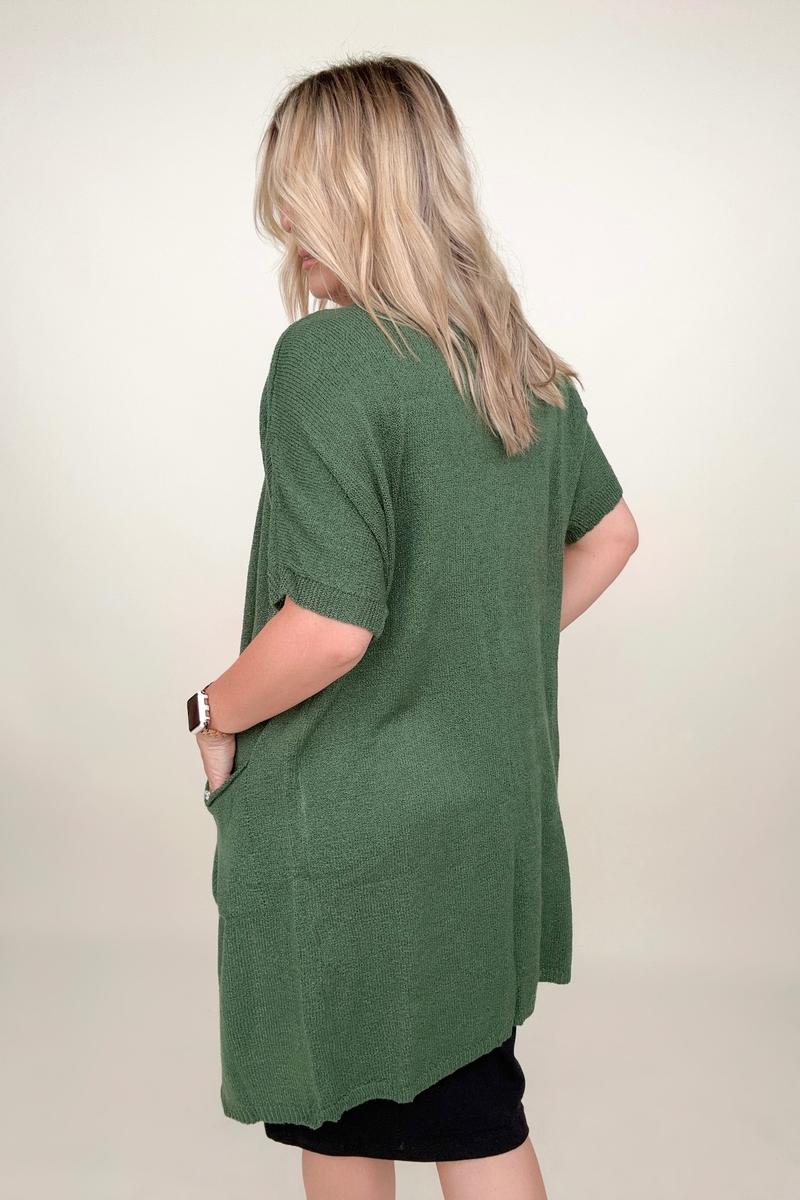 Shorts Sleeve Light Knit Dolman Cardigan