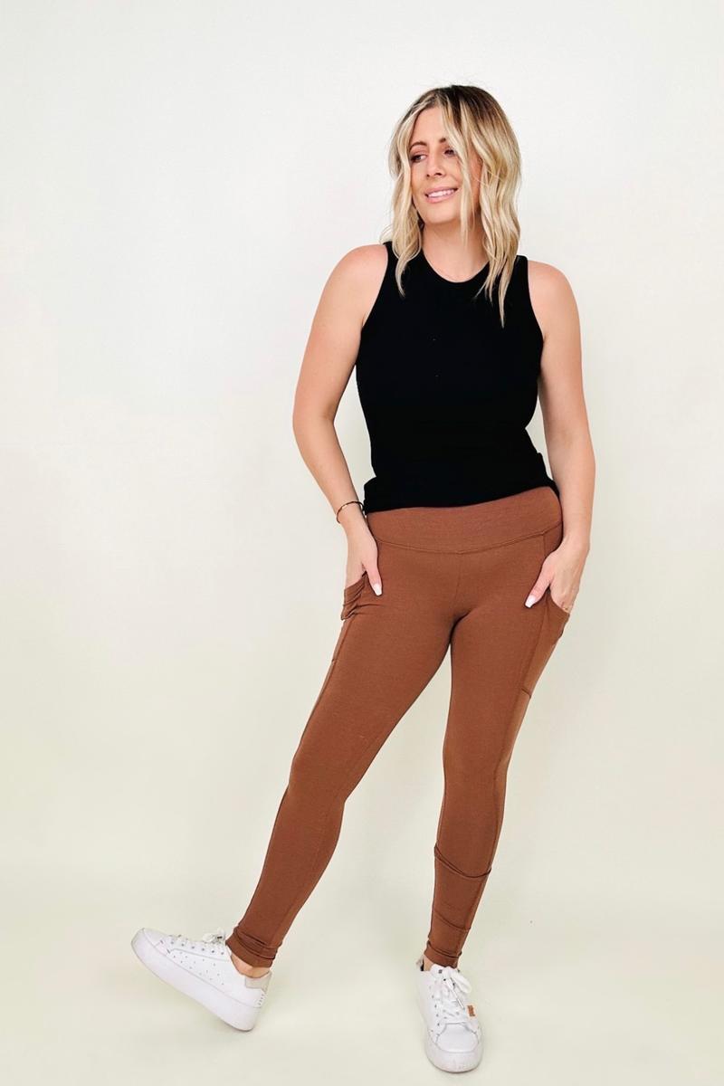 Cotton Wide Waistband Pocket Leggings